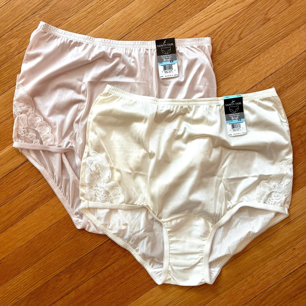 Vanity Fair Perfectly Yours Lace Nouveau Briefs 2pk Fawn Candlelight Glow 5/S